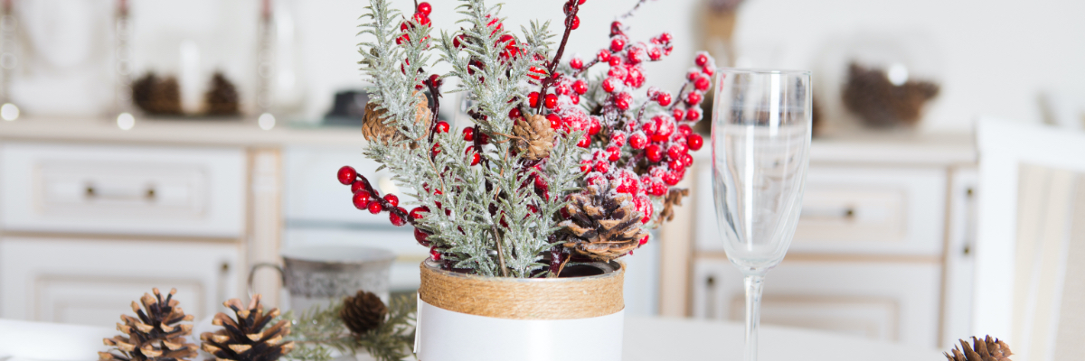 Holiday decor on a kitchen table