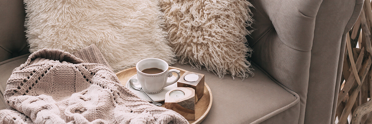 Tea setting on couch, make your house a home