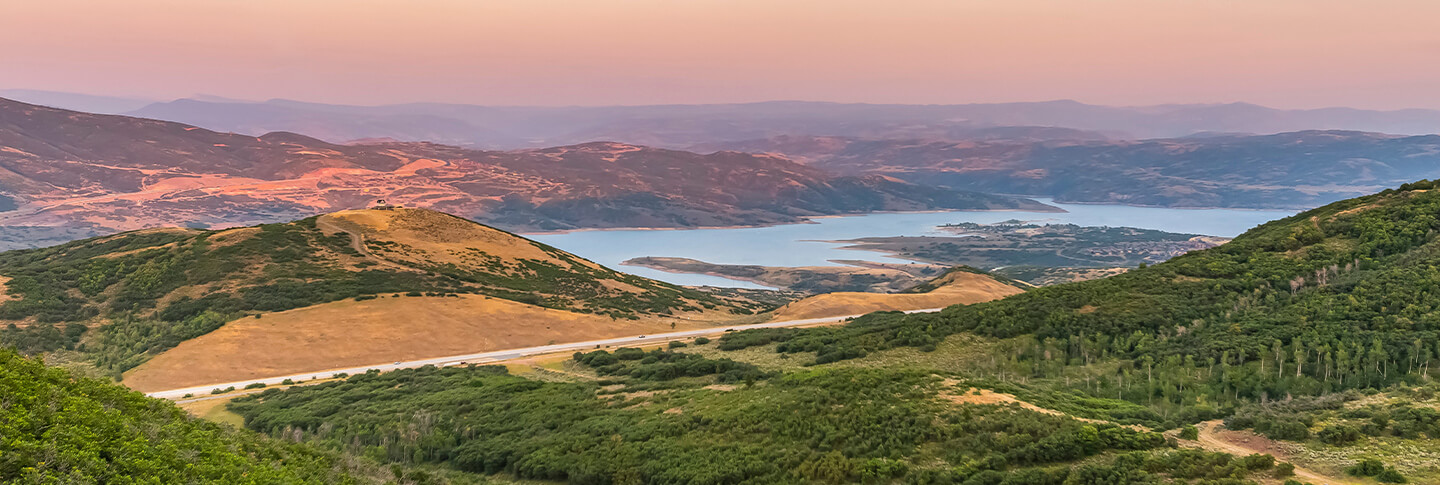 View of Park City Utah and Jordanelle Reservoir